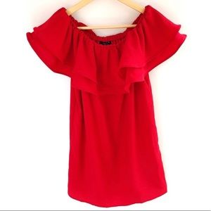 Off the Shoulder Ruffle Forever 21 Red Dress